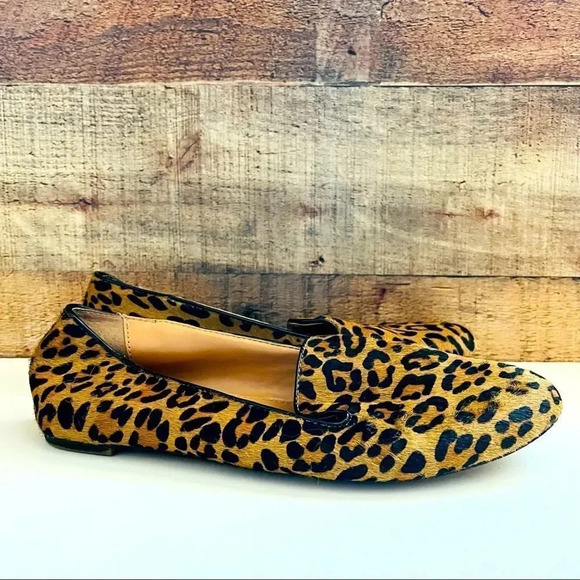 J. Crew Addie Leopard Print Calf Hair Loafers - Picture 4 of 9